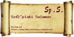 Széplaki Salamon névjegykártya